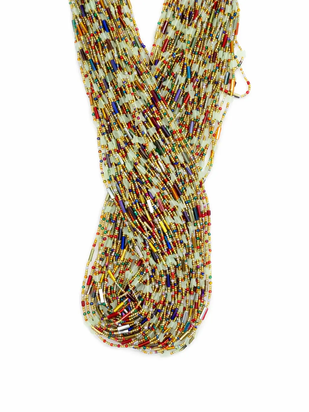 Multicolor Gold Waist Beads with Translucent Accents | 3 Strands