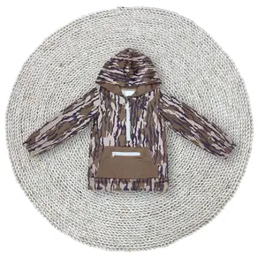 Boys Baby Wood Camouflage Hunting Hooded Pocket Zip Pullovers Tops