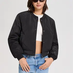 Women's brown Puffer Jacket,Casual Short Cotton Pilot Jacket Coat fall clothes casual summer top fashion puffer jacket