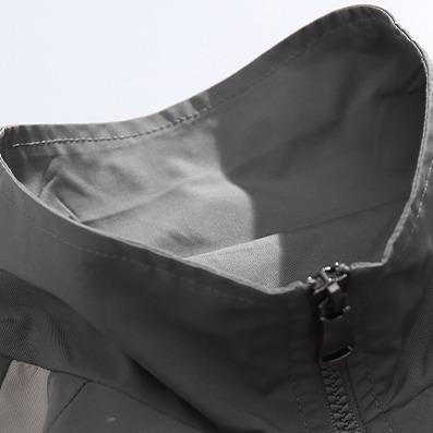 Men's Solid Color Waterproof Windproof Drawstring Zip-up Hoodie Jacket, Casual Long-Sleeve Outdoor Coat with Zipper Pockets, Suitable for Outdoor Activities, All-Season Men's Apparel, Menswear