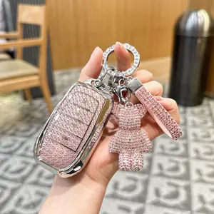 For Toyota Key Fob Cover with Keychain for 2019-2024 Venza RAV4 Prime Land Cruiser Fortuner Grand Highlander