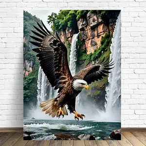 DIY Diamond Embroidery Eagle Mosaic Animal Full Round Diamond Mosaic Waterfall Painting Cross Stitch Home Decor
