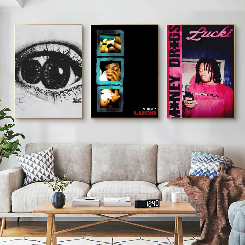 Lucki Rapper Retro Poster Canvas Painting Cafe Bar Room Modern Home Living Room Bedroom Wall Decoration Art