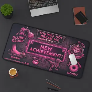 Dungeon Crawler Carl Desk Mat | DCC Gamer Mouse Pad | New Achievement Desk Mat | Princess Donut Fan Merch | Bookish Office Decor