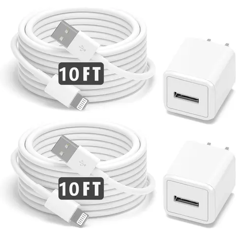 For iPhone Charger,10FT Extra Long Lightning Cable Transfer Travel Adapter Compatible with iPhone SE 8 7 6 Plus 5S Xs X 11 12 13 14 Pro Max