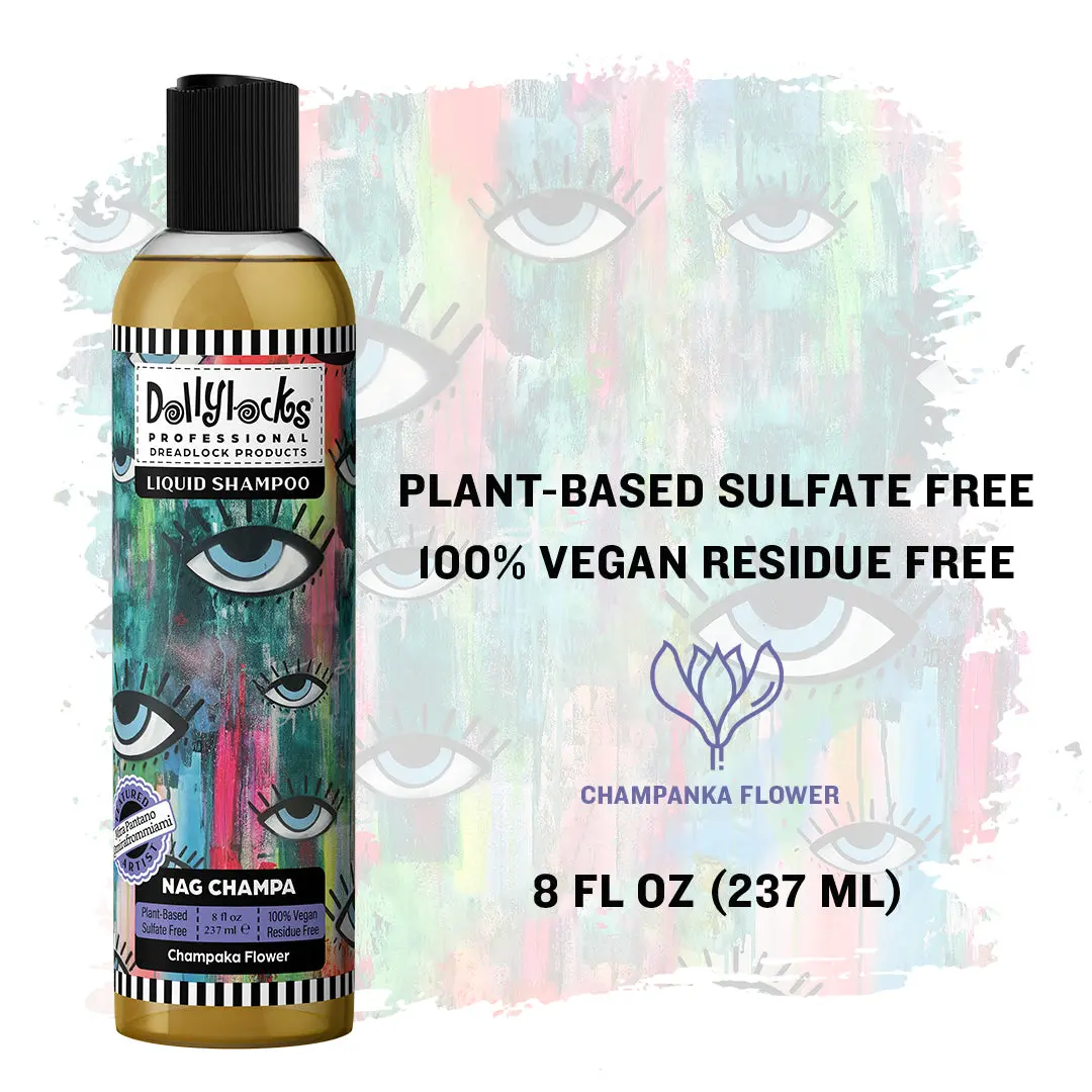 Dollylocks Nag Champa Clarifying Liquid Shampoo - 8oz Plant-Based Haircare Cleanser, Soothing Citrus Oily Hair Lightweight Detox Formula