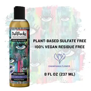 Dollylocks Nag Champa Clarifying Liquid Shampoo - 8oz Plant-Based Haircare Cleanser, Soothing Citrus Oily Hair Lightweight Detox Formula