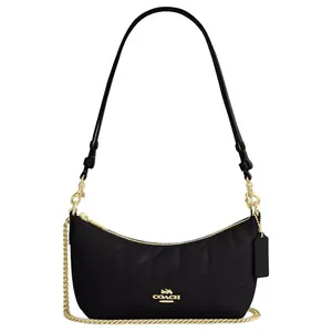 Coach Caitlin 24 Quilted Leather Crossbody Bag with Detachable Strap and Chain for Women