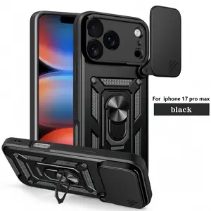 Solid Color 360 Rotating Ring Bracket Military-Grade Shockproof Mobile Phone Protective Cover, With Camera Protective Cover,Suitable For 17 Pro Max Phone Case 17 Air 16 E 15 Plus 14 13 12 11 X XS XR 7 8 Plus Samsung G, Sturdy And Durable Mobile Phone Case
