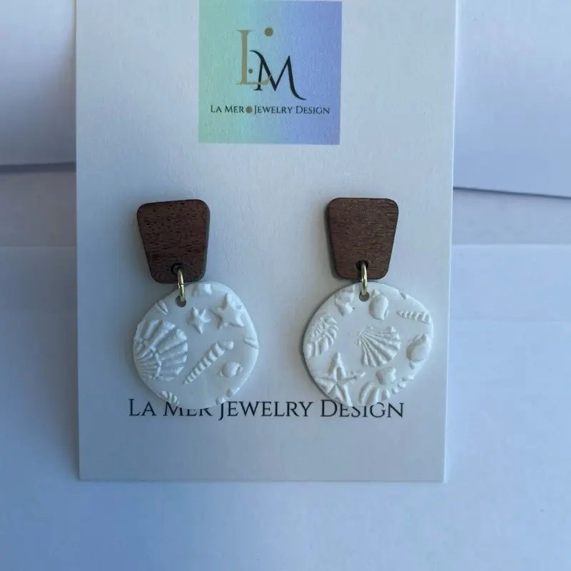 White Shell Earrings