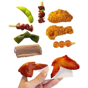 Pork ribs, fried chicken, kebab hair clips, realistic food imitation, quirky and unique hair accessories for women