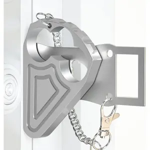 Portable Door Lock for Hotel Door Safety- Metal Hotel Door Locks for Travelers -Travel Door Lock Latches &  for Additional Safety  Unauthorized Entry,