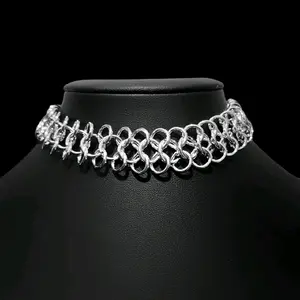 Chainmail Choker Choker Necklace silver chain necklace