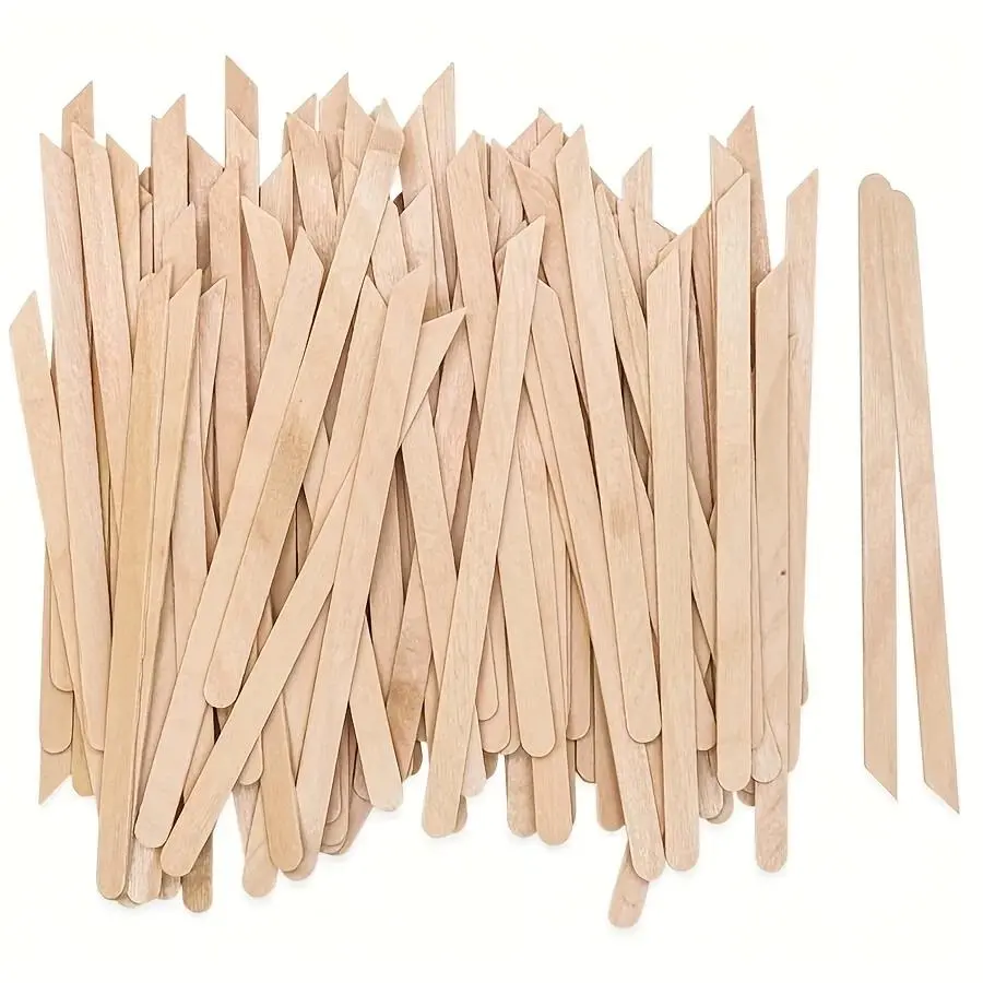 100/200 Wooden Eyebrow Wax Sticks, Mini Ice Cream Shaped Hair Removal Wax, Salon Travel Essential, Perfect for Grooming and Beauty