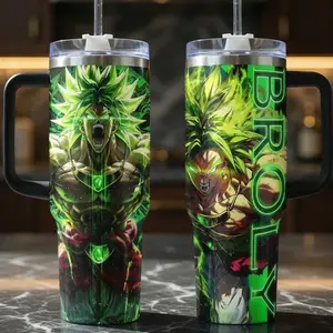 Broly Stainless Steel Insulated Travel Dragon Tumbler With Straw | 20oz 40oz Legendary Super Saiyan Power Edition Dbz fans