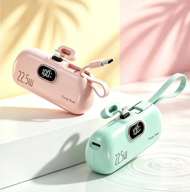 22.5W Fast Charge 5000mAh Mini Portable Power Bank, 3 Output Ports Digital Display Ultra Lightweight Compact Phone Charger, Compatible with iPhone, Samsung, Xiaomi, All Android Smartphones & Tablets