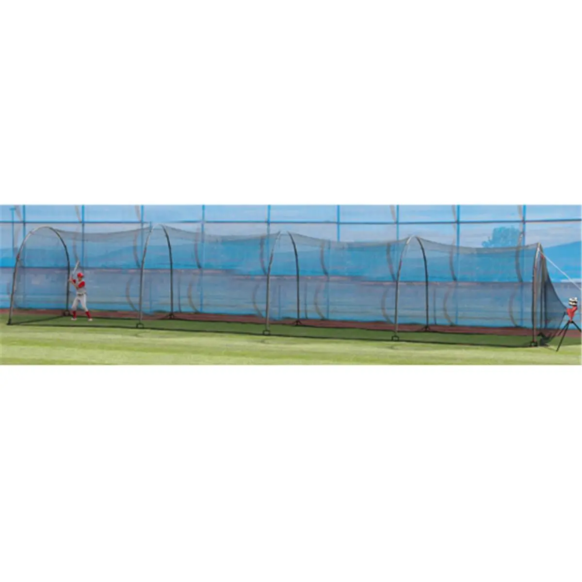 212 MAIN Modular Large Size Baseball/Golf Home Batting Cage - 54x12, 54 Total Length with 24 Base & 30 Extender, Steel Frame, Flexible Rods