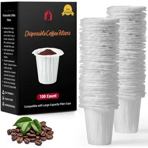 Disposable Coffee Filters for My K-Cup, K-Carafe,  SS-RFC and Other Large  Filter Cups (White 100 Count)