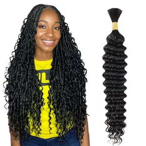 P4/27 Human Hair Braiding Hair Honey Blonde Deep Wave Bulk Human Hair for Braiding Highlight Ombre Brown Curly Bulk Human Hair for Boho Braids SpringStatements