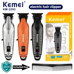 Kemei KM-2293 Digital Engraving Hair Clipper with Metal Body, wireless rechargeable hair trimmer, built-in lithium-ion battery, high-precision carving clipper, professional barber engraving trimmer. It is the perfect gift for male and female hairdressers.