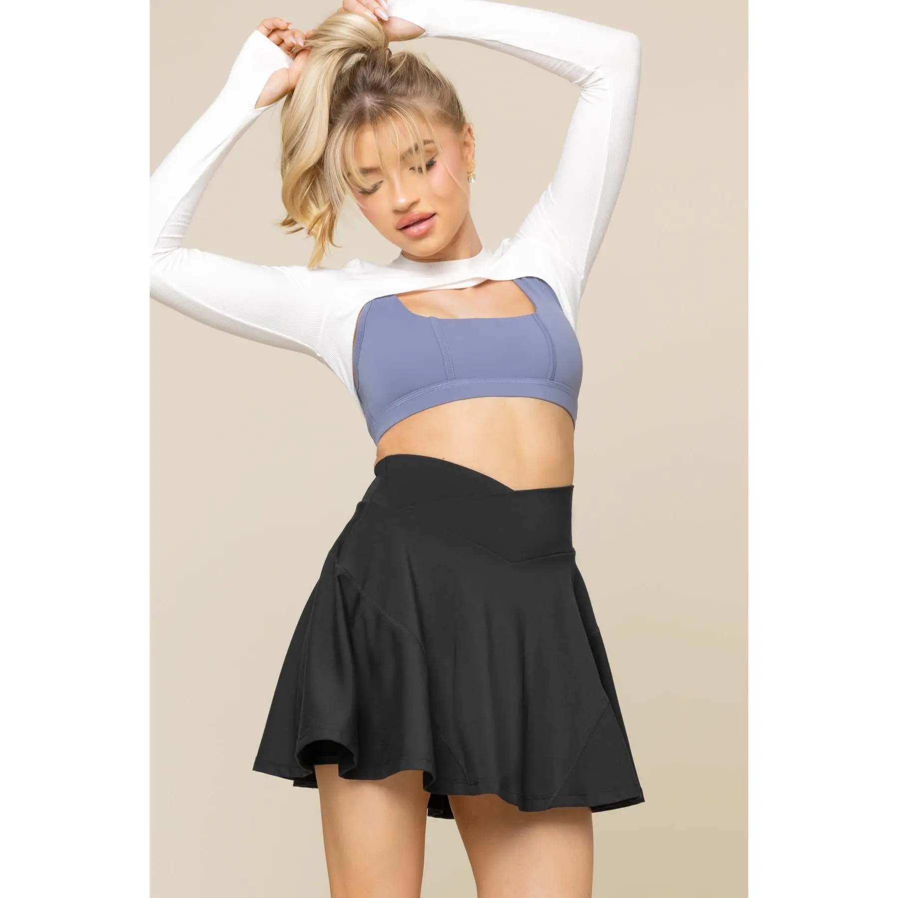 Crisscross Hourglass® Twirl Skort (Longer) - Black