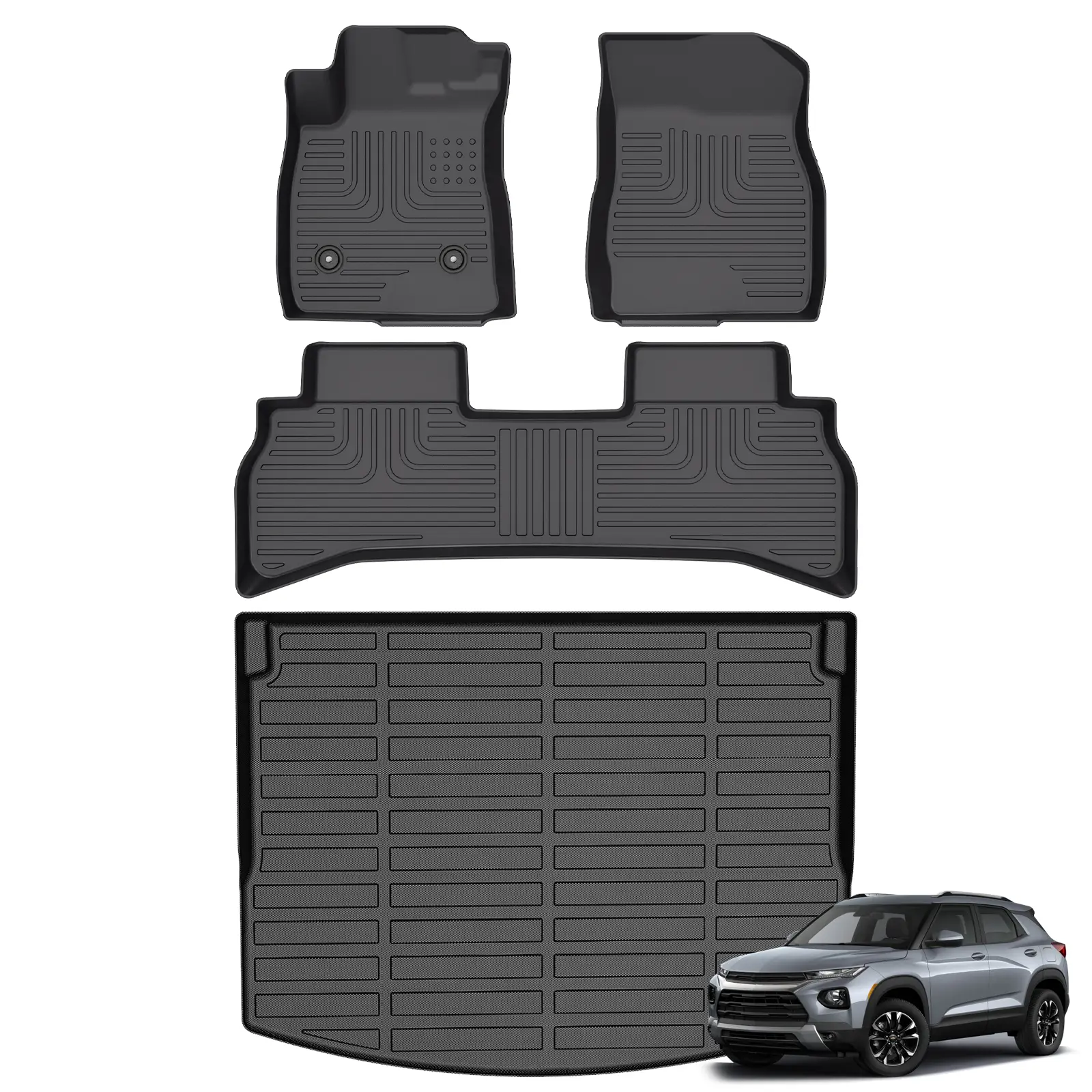 Depituu For Chevy Trailblazer FWD 2021-2026 (Cargo Tray in Upper Deck Position) Floor Mats & Cargo Liners, All Weather Floor Mats,Waterproof Anti-slip Durable Floor Mats Car Accessories Autos Protector Automotive,auto accessories,car,Chevrolet