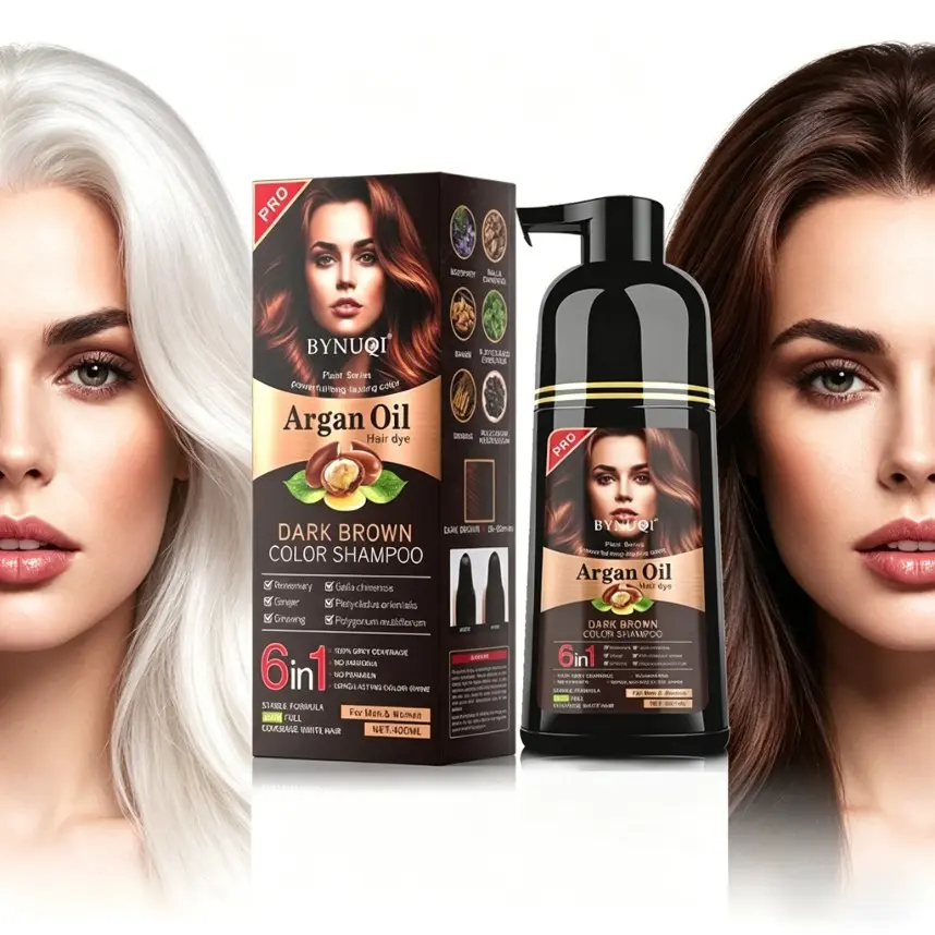 6-In-1 Hair Dye Shampoo, Quick Dyeing, Non-Sticky, Long-Lasting Natural Plant Color, Herbal & Ammonia-Free, Safe, Fruit Scent, 400ML/500ML 6-In-1 Hair Dye Shampoo, Quick Dyeing, Non-Sticky, Long-Lasting Natural Plant Color, Herbal & Ammonia-Free, Safe, Fruit Scent, 400ML/500ML
