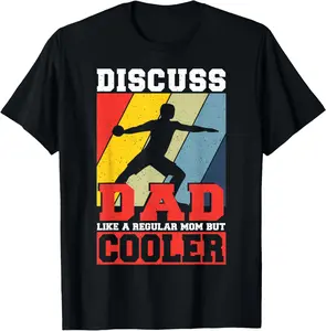 Throwing Father Thrower Track And Field Discus Dad T-Shirt Top Black Casual Menswear Streetwear Tshirt Tropical Crewneck Cotton Fabric Soft Athletic Sporty Jeans Shorts Love Breathable Print