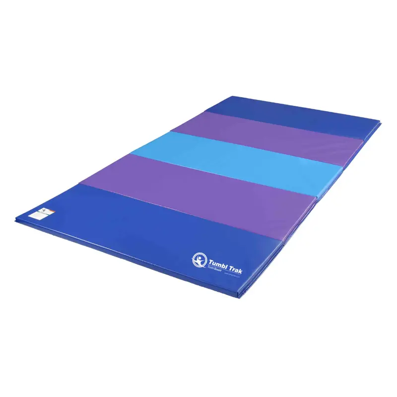 Tumbl Trak Folding Gymnastics Tumbling Panel Mat - 4ft x 8ft x 2in Athletic-Grade Crosslink Foam Home Gym Mat, Durable & Safe Training Equipment for Performance Focused Practice