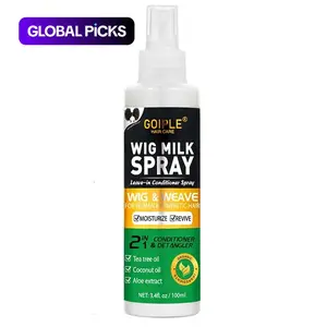 Synthetic Hair Milk Moisturizing Spray, Heat Protection Spray, Heat Protectant & Hair Essence, Long-Lasting No-Rinse Care for Damage Prevention, Infused with Coconut Oil & Castor Oil, Unisex Hair Care Product