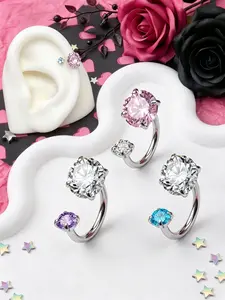 Stylish Cartilage Earrings U Shape Helix Tragus Earring for Women 18Gauge 6mm/3mm Double CZ Internal Thread Horseshoe Nose Ring Stainless Steel Hypoallergenic Septum Ring Lip Piercing Jewelry Multipurpose Body Jewelry
