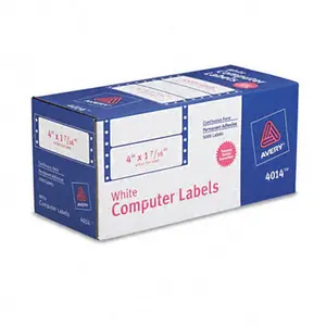 Avery 1-Across Dot Matrix Printer Addressing Labels 4 x 1-7/16 White 5000/Box