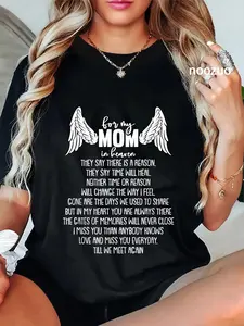 100% Cotton Unisex For My Mom In Heaven Mothers Day Memory Memorial T-Shirt
