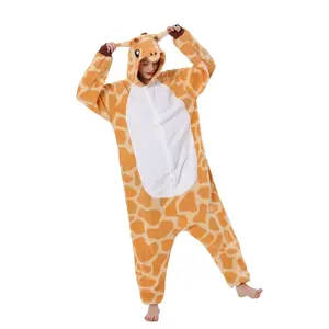 Giraffe Jumpsuit Pajamas Polar Fleece Onesie Sleepwear Adults Cartoon One-Piece Home Clothing Halloween Cosplay Costume
