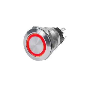 Blue Sea Systems  10 amp Stainless Steel Push Button Off-On Switch, Red
