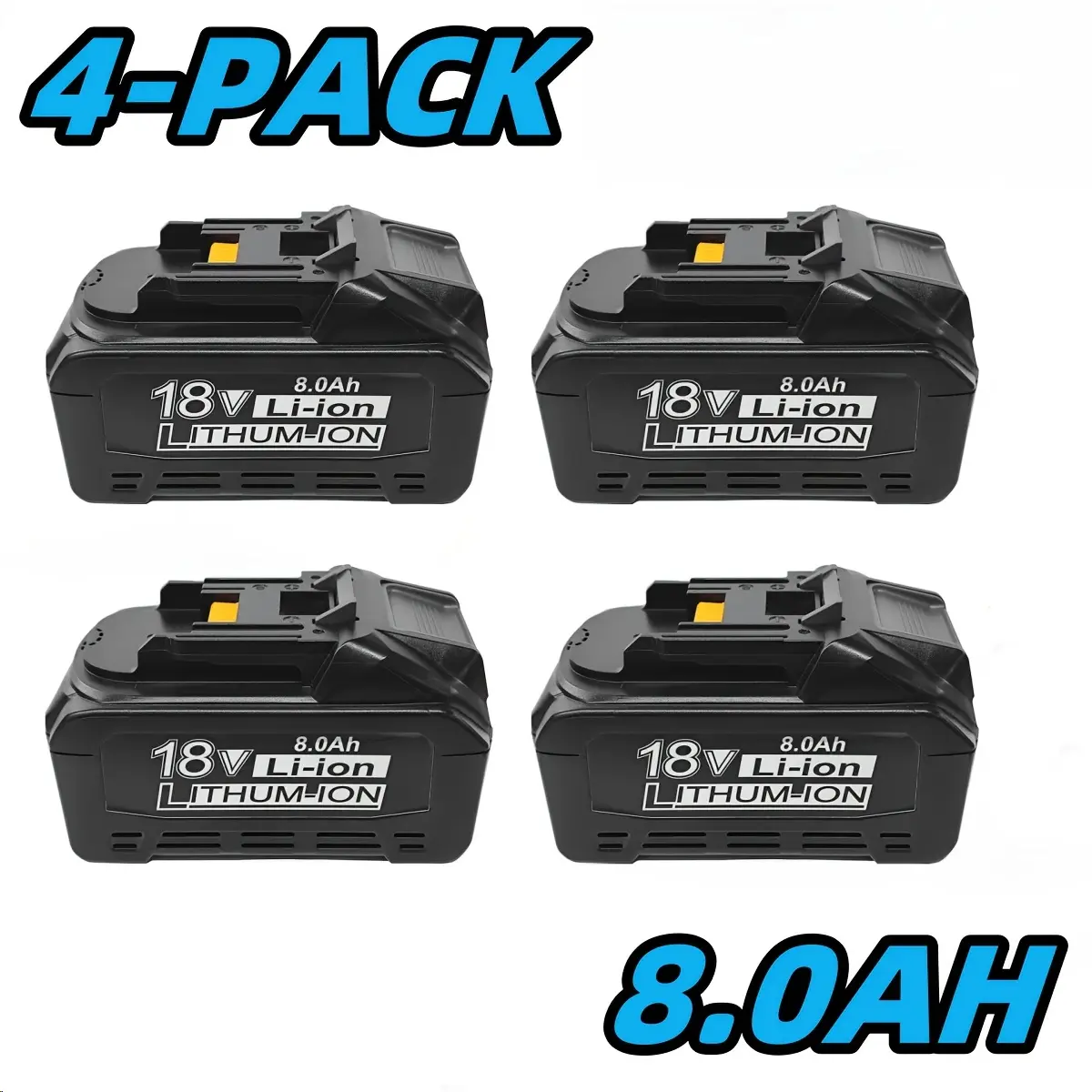 18V 8.0Ah High-Capacity Lithium-Ion Replacement Battery for Makita LXT Power Tools, Replaces , Compatible with Makita 18V Chargers