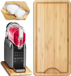 Sliding Pad for Slushie FS301 & FS300, Countertop Protector Mat, Wood Slushie Machine Accessory with 360°Wheels, Smooth & Quickly Slide the Frozen Drink Machine on Table 17.52"×8.66"