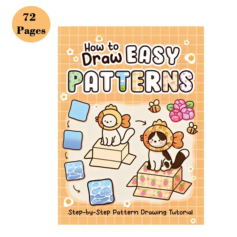 How to Easy Patterns Drawing Book, Cute Designs Coloring Book, Discover The Fun Of Coloring, Activity Book, Arts & Crafts Supplies