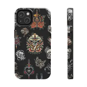Black Tattoo Vibes Phone Case, Magical Phone Cover, Vintage Design Phone Case for Samsung s24 ultra and iPhone 17, 16, 15, 14, 13, 12, 11 Pro Max, X, XR, XS Max, 8, And 7 Plus,screen protector,, Protectio Compatible with Samsung Galaxy S25