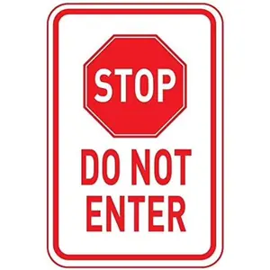 Warning Sign Stop Do Not Enter Sign Business Sign 12X8 Inches Aluminum Metal Tin Sign