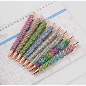 8/10 Random Color Crystal Diamond Ballpoint Pens, Shiny Click Smooth Writing Pens for Office and School Supplies, Stylish Writing Instruments