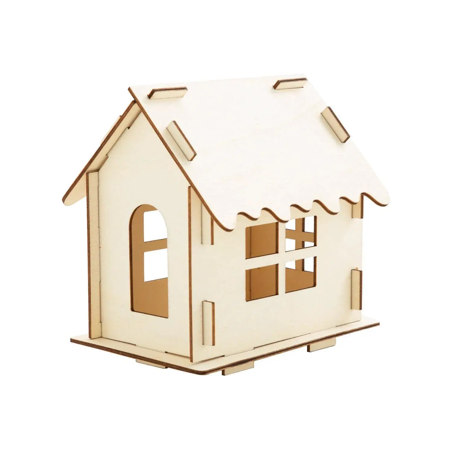 4" x 5 1/2" DIY Unfinished Wood Classic Gingerbread Houses - 12 Pc.