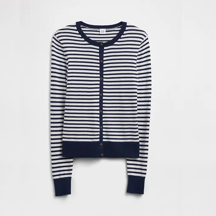 White Navy Stripe