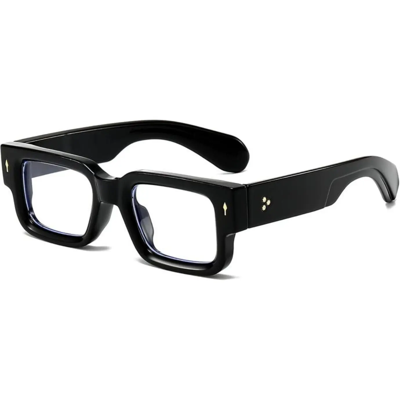 Chunky Square Thick Frame Light Blocking Blue Light Glasses - Black Non-Prescription Eyewear for Women, Daily Comfort Computer Use, Light Blocking Glasses,summeroutfits,vacationoutfits,beachoutfits