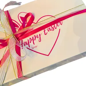 Stacked By Suzie Easter Gift Basket and Gift Box with 6 Mini Gold Eggs & 1 Bonus Mystery Gold Egg Bracelet