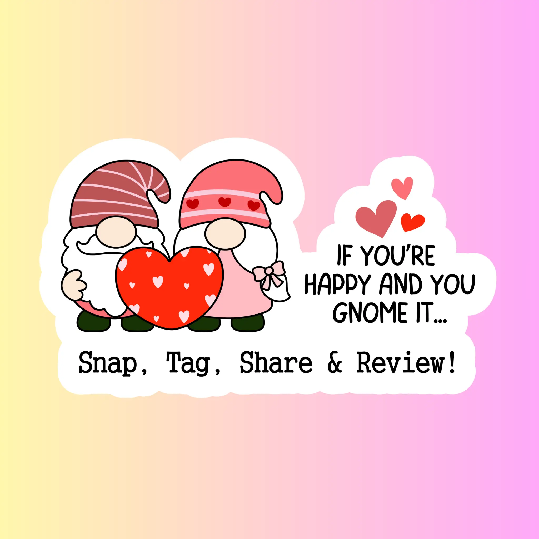 Set of 40 Cute Gnome Packaging Stickers – "If You're Happy & You Gnome It" – Perfect for Small Business Branding & Unboxing Joy