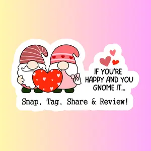 Set of 40 Cute Gnome Packaging Stickers – "If You're Happy & You Gnome It" – Perfect for Small Business Branding & Unboxing Joy