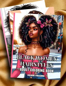 Black Women Hairstyles Coloring Book: 40 Pages of Trendy Hairstyles Creative Expression