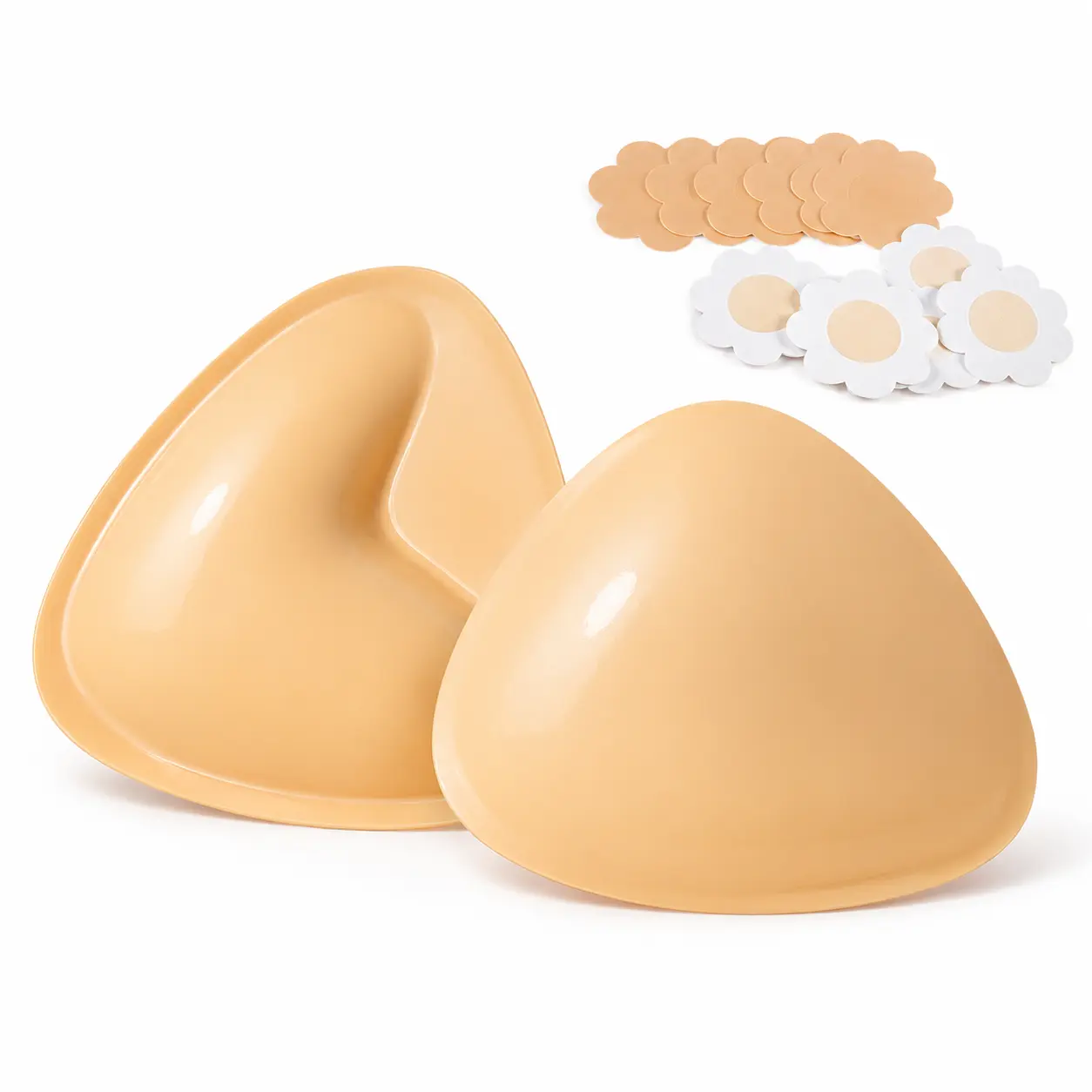 Women's Silicone Double-Sided Adhesive Bra Pads - Reusable Secure-Hold Accessories for Fuller Bust Look, Strapless Dresses