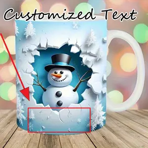 2026  1 Winter Christmas Snowman Ceramic Coffee Mug - Hand Wash Only, Insulated & Reusable Multi-Purpose Cup for Tea and Hot Drinks - Perfect Customizable Gift for Thanksgiving, Easter, Father's Day, Mother's Day, Holidays & Special Occasions - Ideal Pres